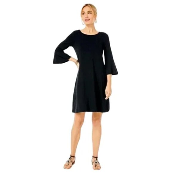 Lilly Pulitzer Ophelia Black Onyx Flounce Sleeve Swing Dress, Small - Picture 14 of 14